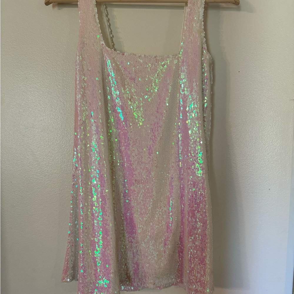 Sequin Pink/white mini Dress
